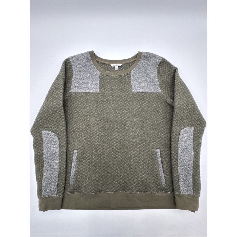 L.L. Bean Textured Sweater Mens Large Long Sleeve Pullover With Front Pockets